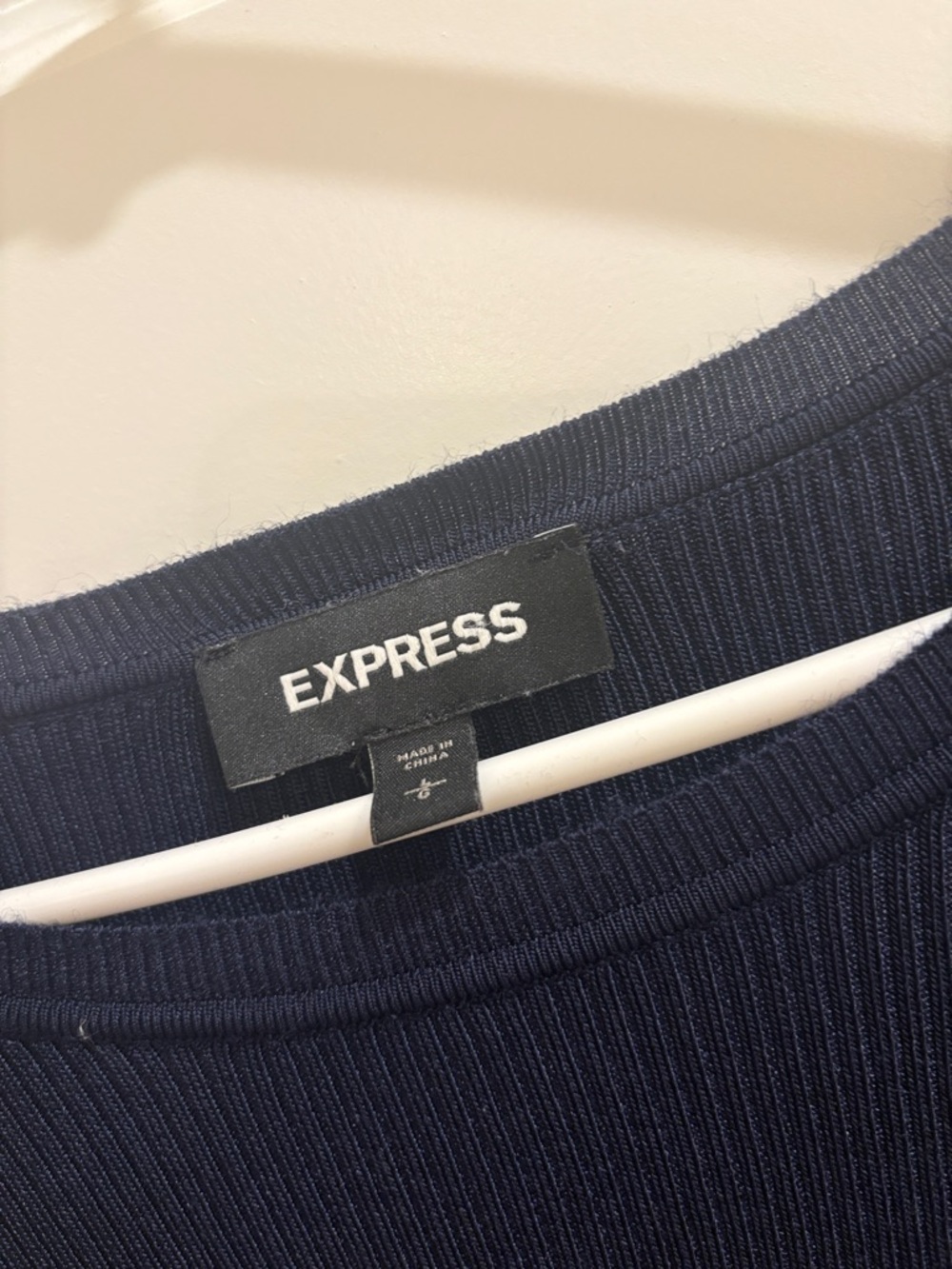 ✨Express Navy Fitted Ribbed Sweater✨ - Picture 2 of 3